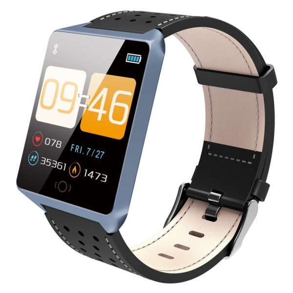 Fitness Sport Armbanduhr mit Blutdruckmessung Pulsmessung, Wasserdicht Smartwatch Schrittzähler Uhr Tracker für Kinder Frauen Männer SMS Push für iOS ab 8.2 Android ab 4.4 Handy